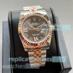 Replica Rolex Datejust 36 Watches Gray Roman VI and IX Diamonds Dial